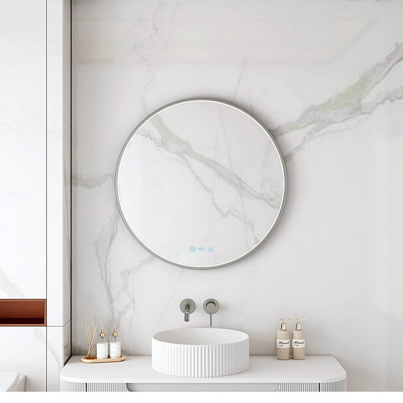 600/750/900mm Mercio Maia Round Three-in-One Sensor Control Framed LED Mirror