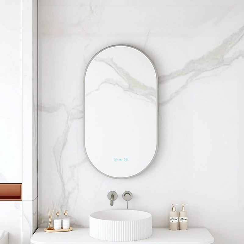 500*900mm Mercio Maia Oval Three-in-One Sensor Control Framed LED Mirror