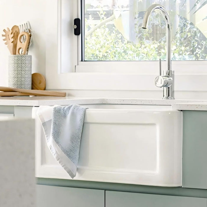 616*465*256mm Otti Hampshire Butler White Ceramic Kitchen Sink