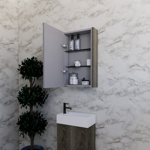 450-1500*720*150mm ABS Geneva Wall Hung Flat Dark Oak Mirror Shaving Cabinet - HD reno
