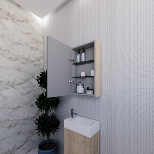 450-1500*720*150mm ABS Geneva Flat Oak Timber Wall Hung Light Oak Mirror Shaving Cabinet - HD reno