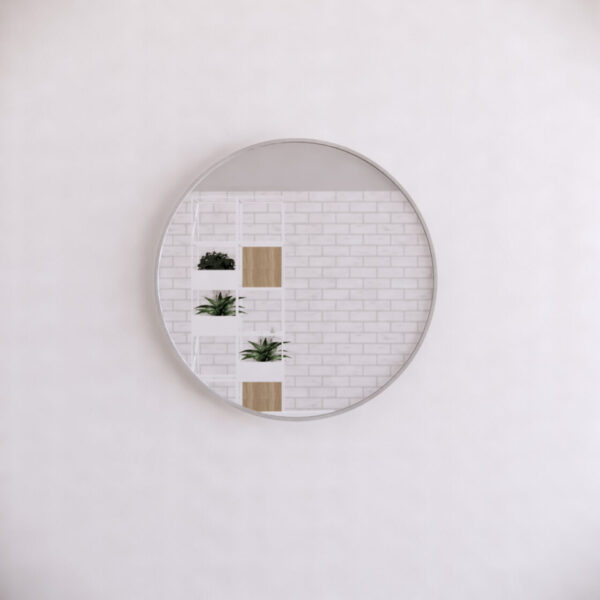 800/600mm ABS Gold/Black/Brushed Nickel Framed Plain Round Wall Mounted Mirror Only - HD reno