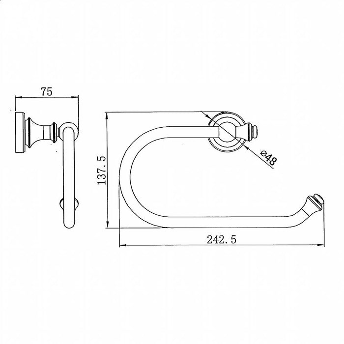 240mm Modernnational Medoc Solid Brass Towel Holder