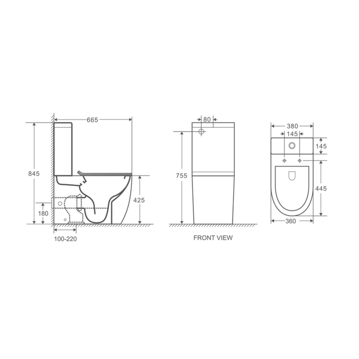 620*365*830mm Mercio Hani Highest Quality Vitreous China Gloss White Rimless Back To Wall Toilets