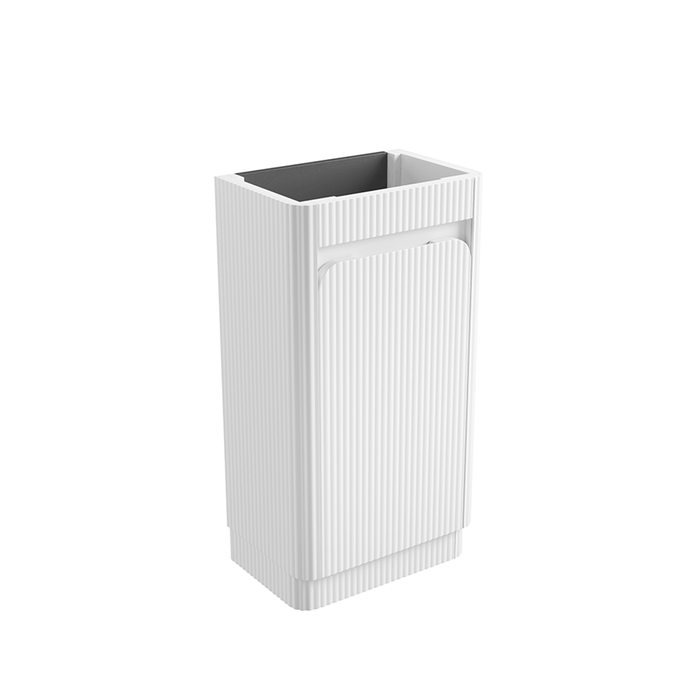 450*300*840mm Aulic Hartelle Matt White Plywood Fluted Curved Mini Freestanding Vanity