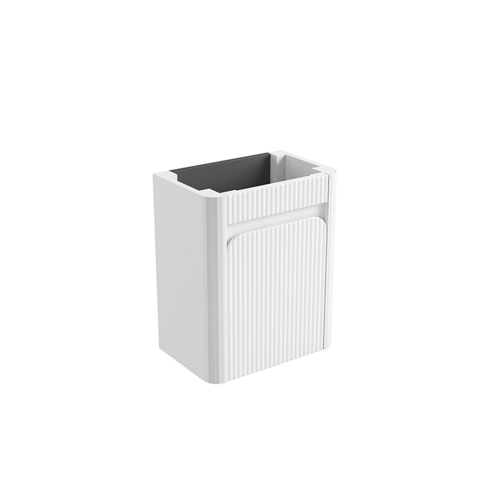 450*300*540mm Aulic Hartelle Matt White Plywood Fluted Curved Mini Wall Hung Vanity