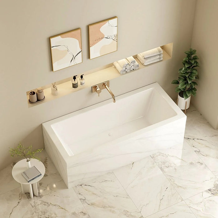 1500/1700*750*450mm Mercio Mira Gloss White Acrylic Rectangle Drop In Baths