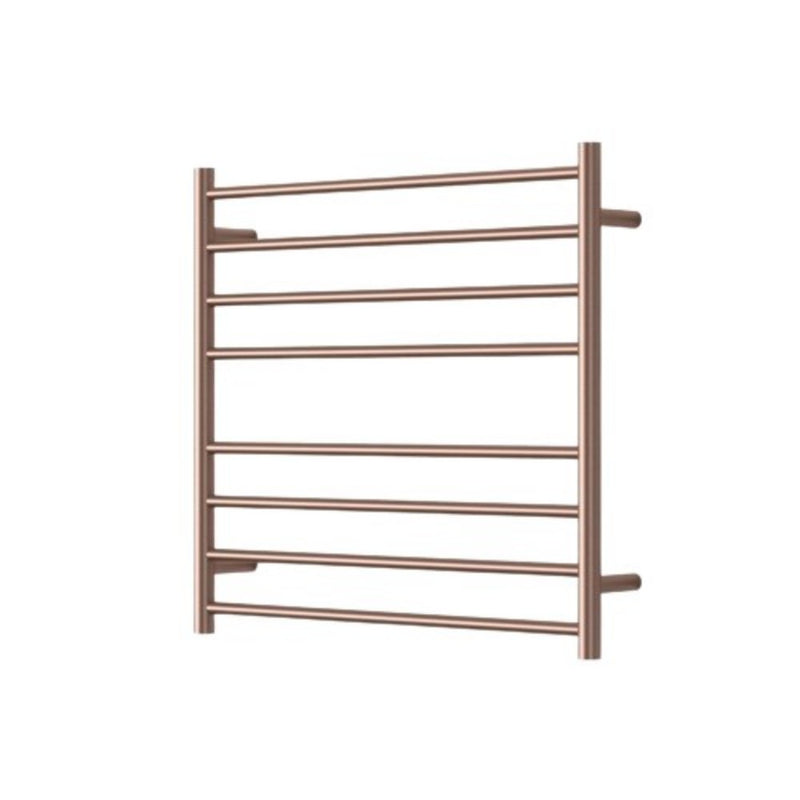 750*700mm Modernnational Mirage 8 Round Bar Champagne Stainless Steel Wide Heated Towel Rail
