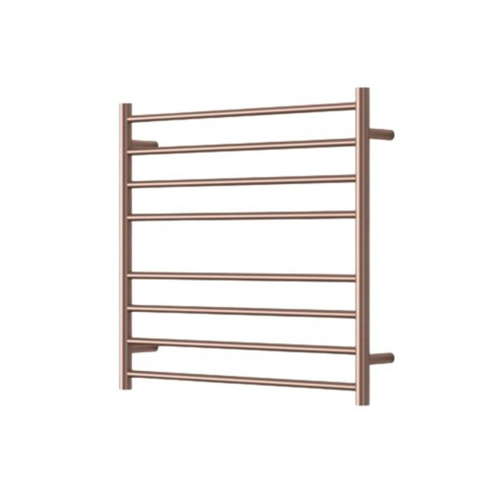 750*700mm Modernnational Mirage 8 Round Bar Champagne Stainless Steel Wide Heated Towel Rail