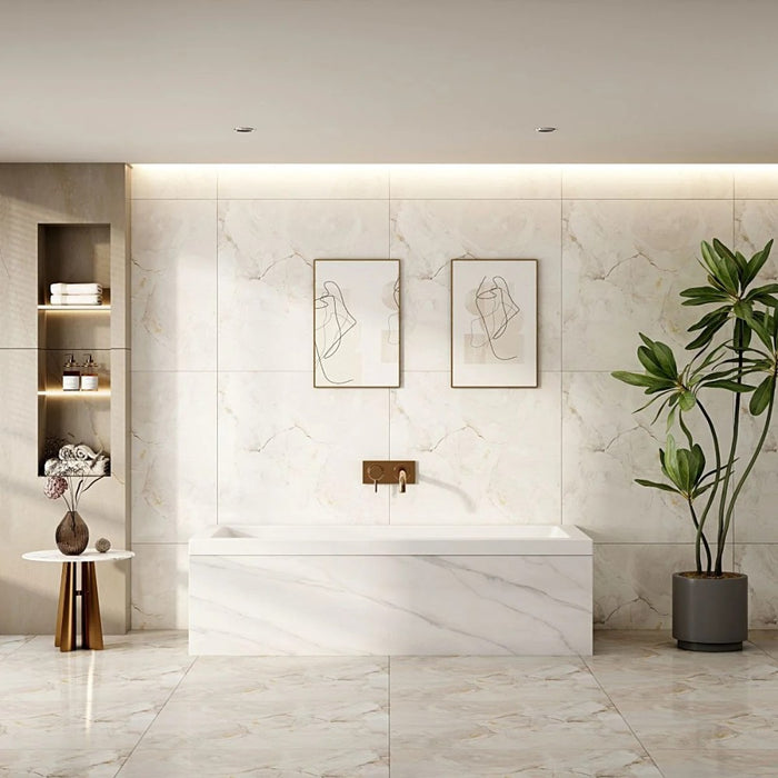 1500/1700*750*450mm Mercio Mira Gloss White Acrylic Rectangle Drop In Baths