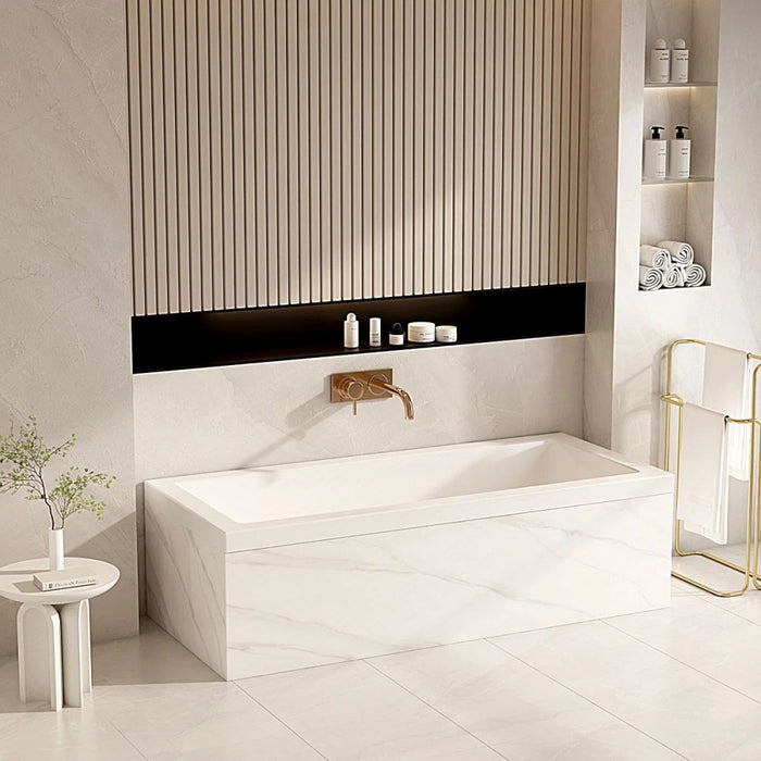 1500/1700*750*450mm Mercio Mira Gloss White Acrylic Rectangle Drop In Baths