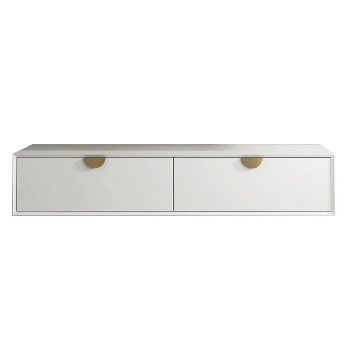 600-1500*460*250mm Moonlight Bathroom Polyurethane White Satin Moisture Resistant Plywood Hung Cabinet Only Wall Hung Vanity