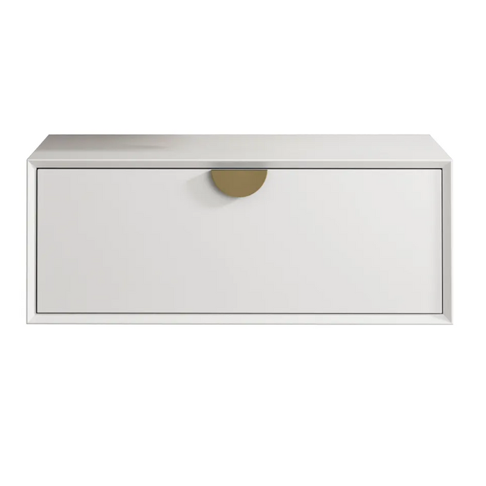 600-1500*460*250mm Moonlight Bathroom Polyurethane White Satin Moisture Resistant Plywood Hung Cabinet Only Wall Hung Vanity