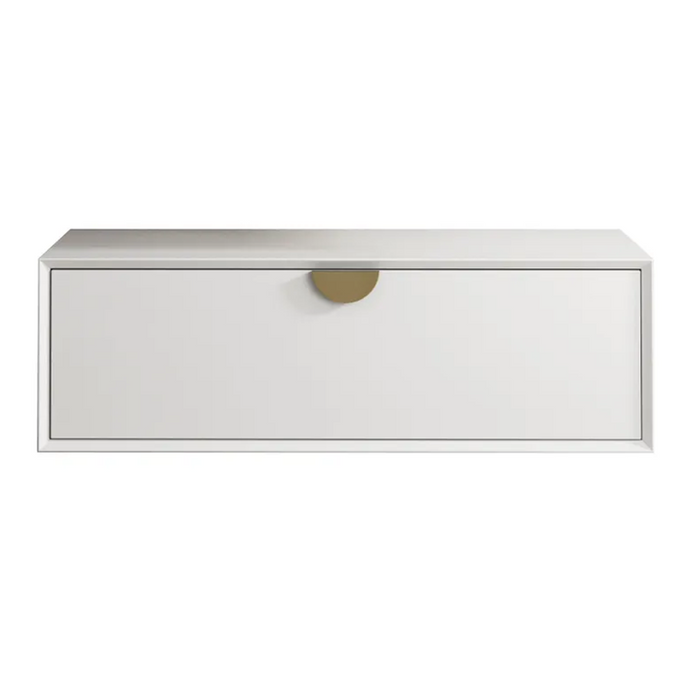 600-1500*460*250mm Moonlight Bathroom Polyurethane White Satin Moisture Resistant Plywood Hung Cabinet Only Wall Hung Vanity