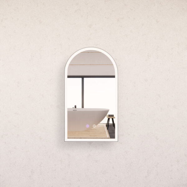 800*450/900*600mm Gold/Black/Brushed Nickel Framed AR2 LED Mirror Arch with Easy Hooks and Dimmer