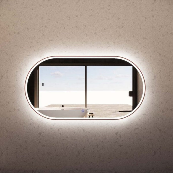 900/1200/1500mm ABS Framed Three Colors O1 Oval with Defog and Dimmer LED Mirror
