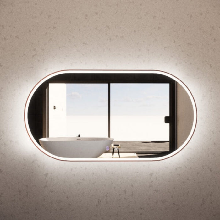 900/1200/1500mm ABS Framed Three Colors O1 Oval with Defog and Dimmer LED Mirror