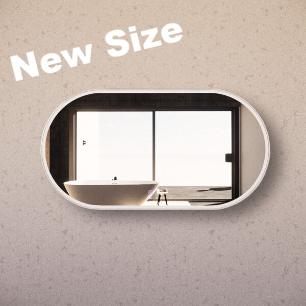 900/1200/1500mm ABS Gold/Black/Brushed Nickel Framed Three Colors O1 Oval with Defog and Dimmer LED Mirror