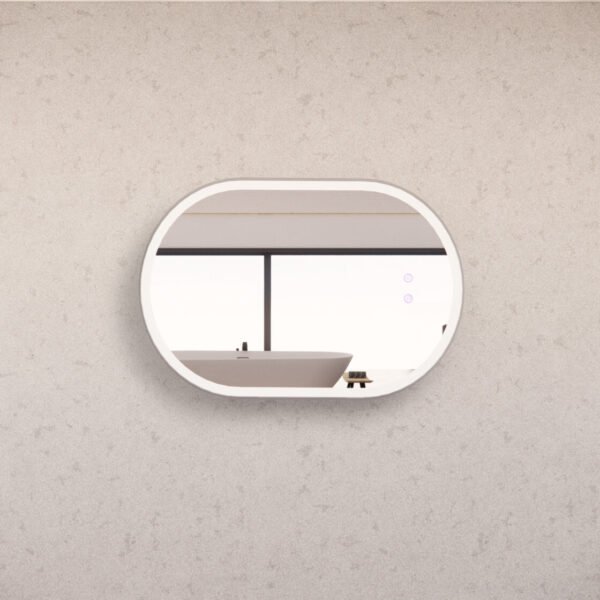 900/1200/1500mm ABS Gold/Black/Brushed Nickel Framed Three Colors O1 Oval with Defog and Dimmer LED Mirror
