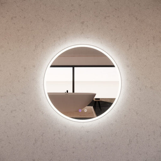 600/800mm ABS Gold/Black/Brushed Nickel Framed R3 Round With Easy Hooks and Dimmer LED Mirror - HD reno
