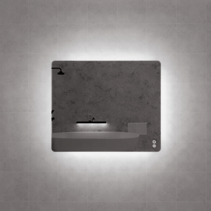 500-1500*30mm ABS S5 Three Color Lights Backlit Rectangle Square With Defogging Function Easy Hook LED Mirror
