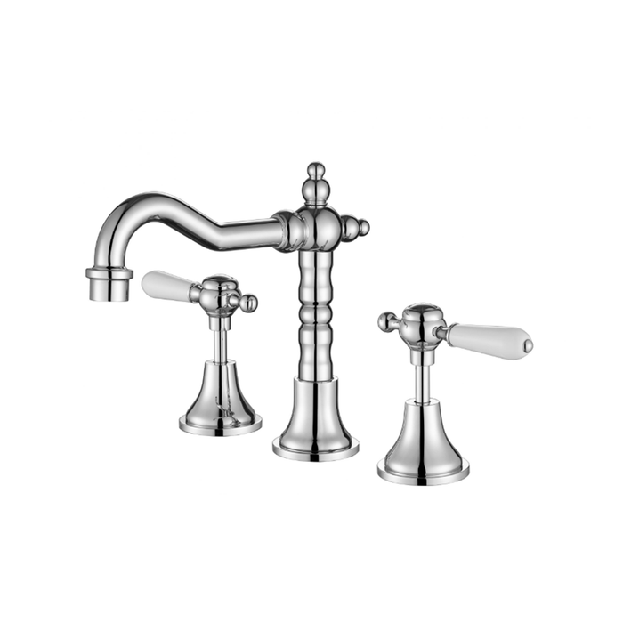 Modernnational Bordeaux Chrome/Matt Black/Brushed Bronze/Brushed Nickel Solid Brass 1/4 Turn Three-Piece Basin Set