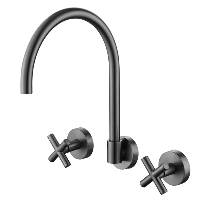 Modernnational Ryker Chrome/Matt Black/Brushed Bronze/Gun Metal/Brushed Nickel/Champagne Solid Brass 1/4 Turn Wall Sink Set