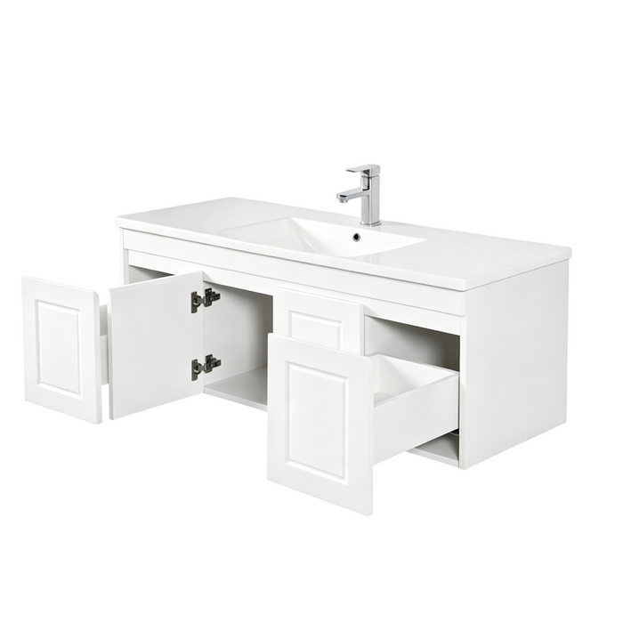 600-1500*455*445mm OTTI Hampton Matt White Bathroom Wall Hung Vanity