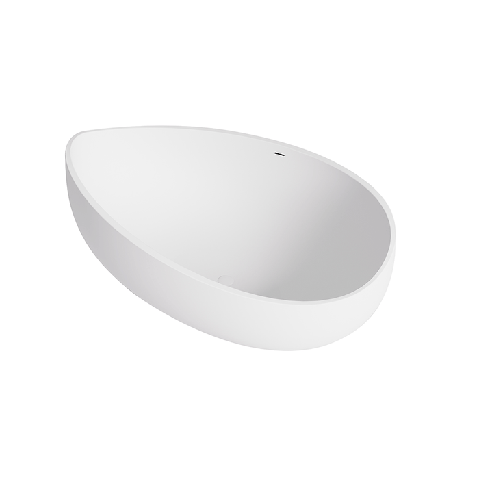 1800*1100*620mm Lukka Waverton Special Shape Solid Surface Stone Freestanding Bathtub With Overflow