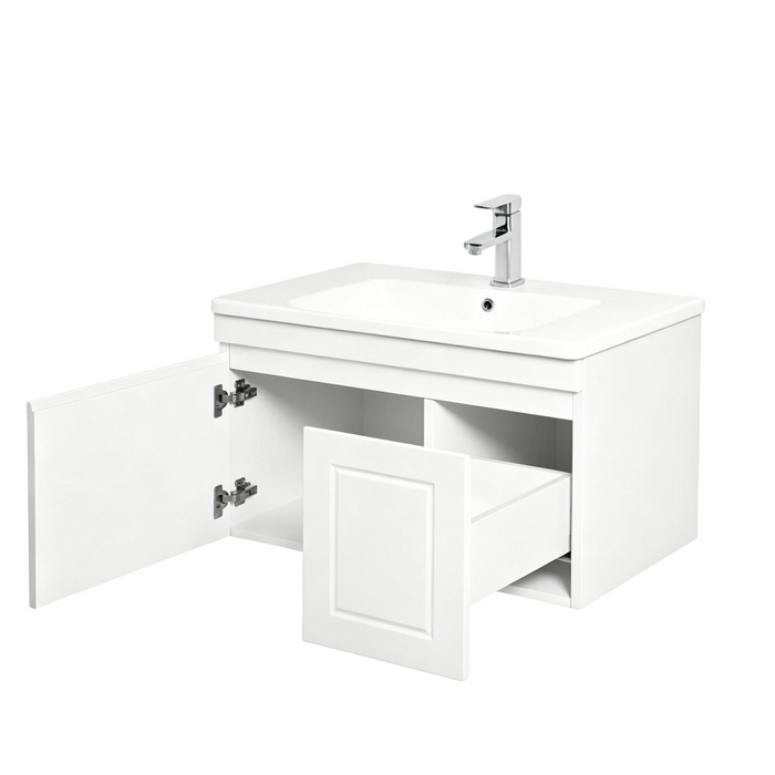 600-1500*455*445mm OTTI Hampton Matt White Bathroom Wall Hung Vanity