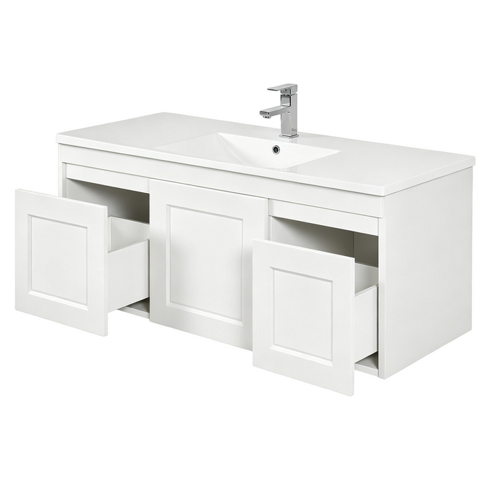 600-1500*455*445mm OTTI Hampton Matt White Bathroom Wall Hung Vanity