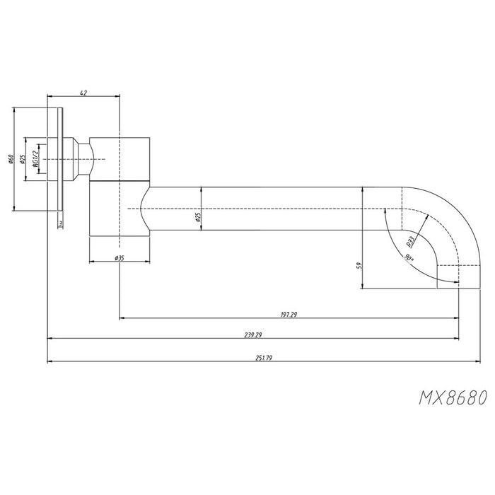 Amoza Stainless Steel Round Swivel Bath Spout