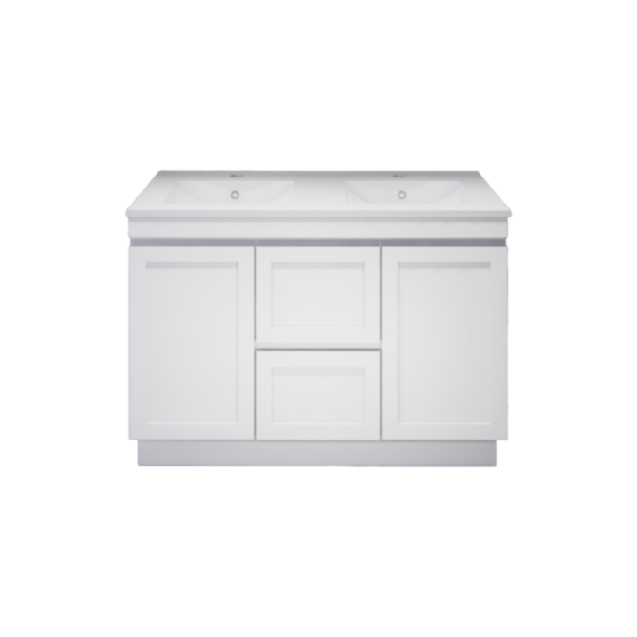 600-1500*450*820mm ABS Miami Matt White Shaker Plywood Freestanding Vanity With Kickboard