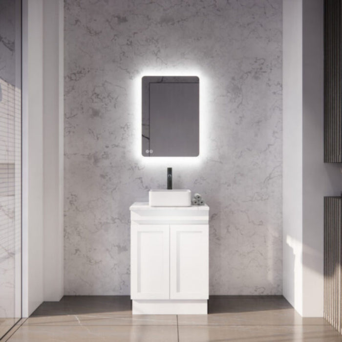 600-1500*450*820mm ABS Miami Matt White Shaker Plywood Freestanding Vanity With Kickboard