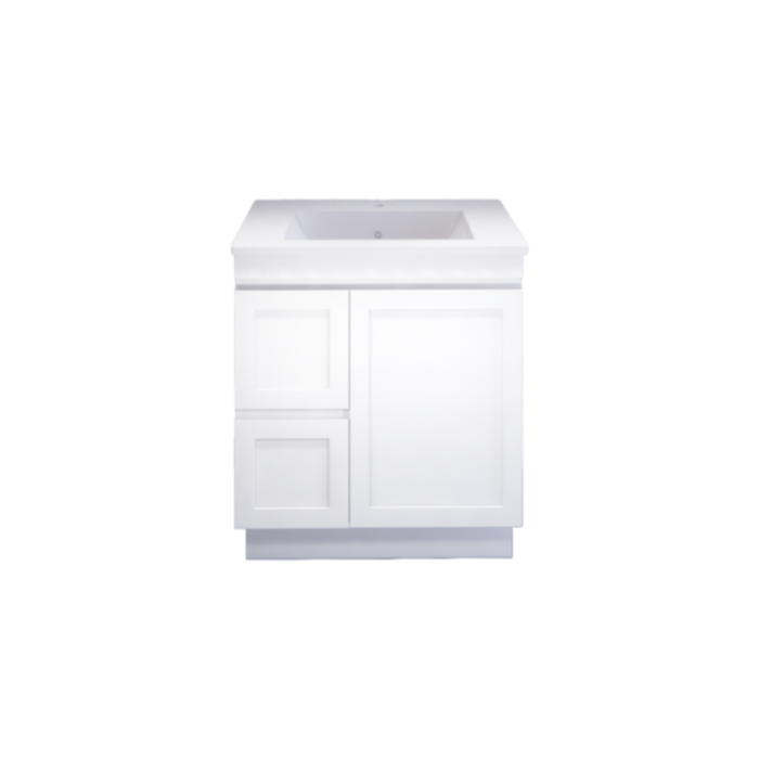 600-1500*450*820mm ABS Miami Matt White Shaker Plywood Freestanding Vanity With Kickboard