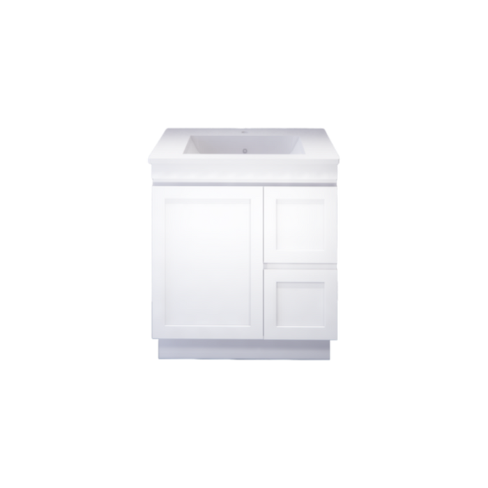 600-1500*450*820mm ABS Miami Matt White Shaker Plywood Freestanding Vanity With Kickboard