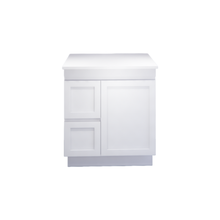 600-1500*450*820mm ABS Miami Matt White Shaker Plywood Freestanding Vanity With Kickboard