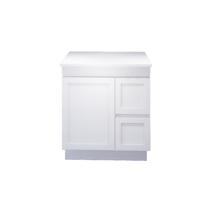 600-1500*450*820mm ABS Miami Matt White Shaker Plywood Freestanding Vanity With Kickboard