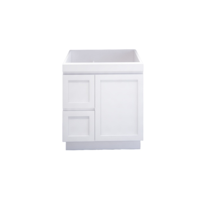 600-1500*450*820mm ABS Miami Matt White Shaker Plywood Freestanding Vanity With Kickboard
