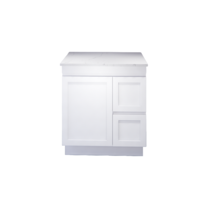 600-1500*450*820mm ABS Miami Matt White Shaker Plywood Freestanding Vanity With Kickboard