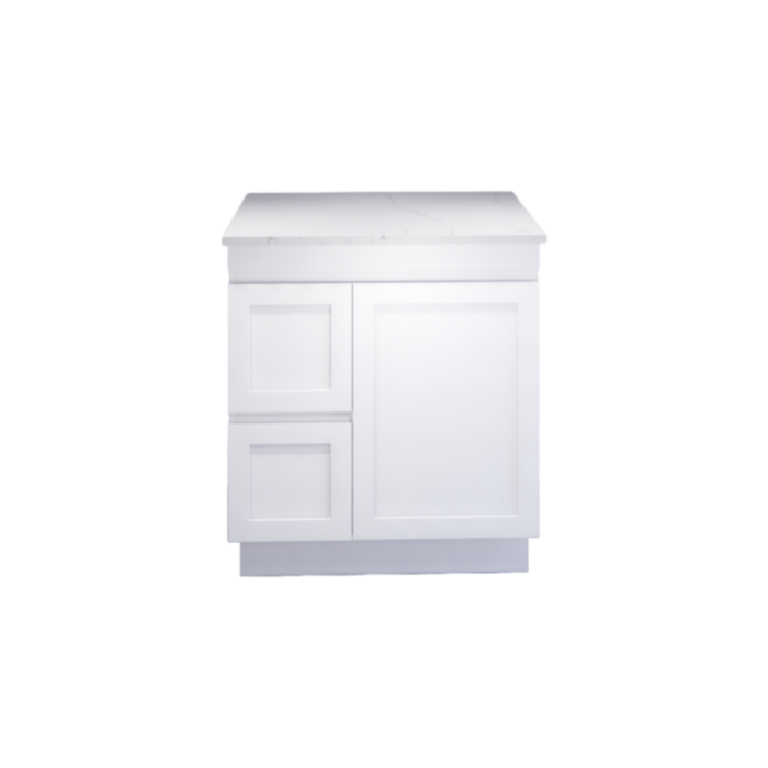 600-1500*450*820mm ABS Miami Matt White Shaker Plywood Freestanding Vanity With Kickboard