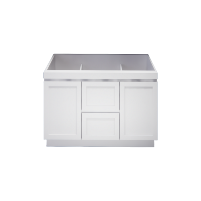 600-1500*450*820mm ABS Miami Matt White Shaker Plywood Freestanding Vanity With Kickboard
