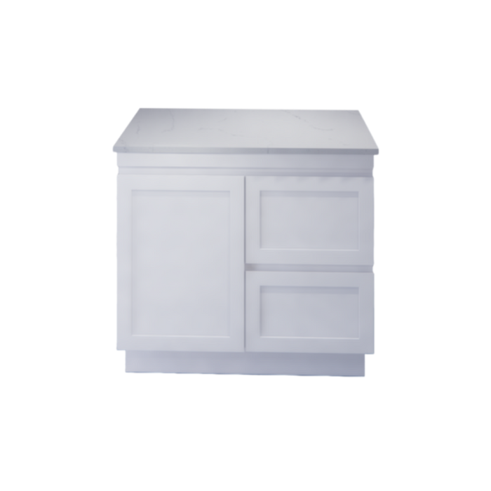 600-1500*450*820mm ABS Miami Matt White Shaker Plywood Freestanding Vanity With Kickboard