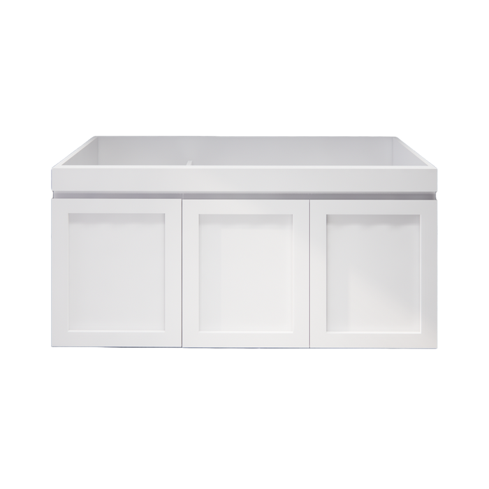600-1200mm ABS Miami Matt White Shaker Plywood Wall Hung Vanity Cabinet - HD reno