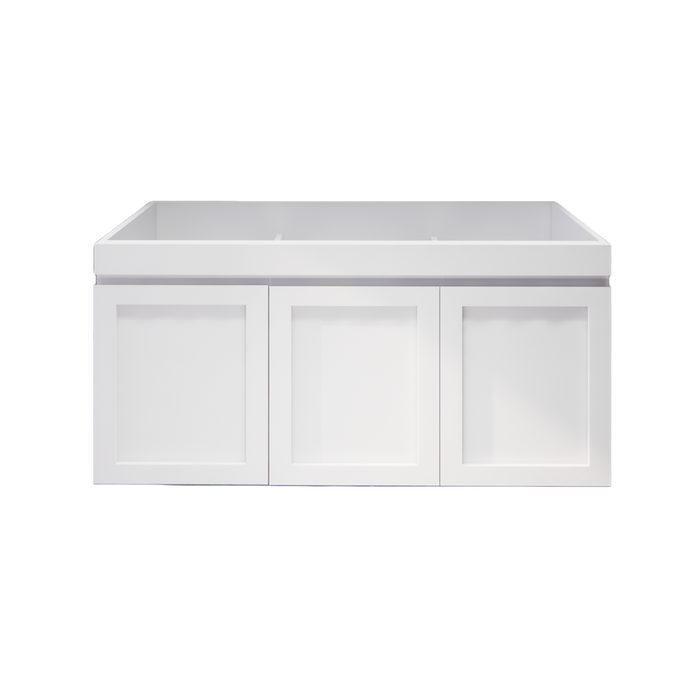 600-1200mm ABS Miami Matt White Shaker Plywood Wall Hung Vanity Cabinet - HD reno
