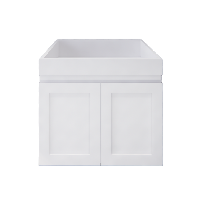 600-1200mm ABS Miami Matt White Shaker Plywood Wall Hung Vanity Cabinet - HD reno