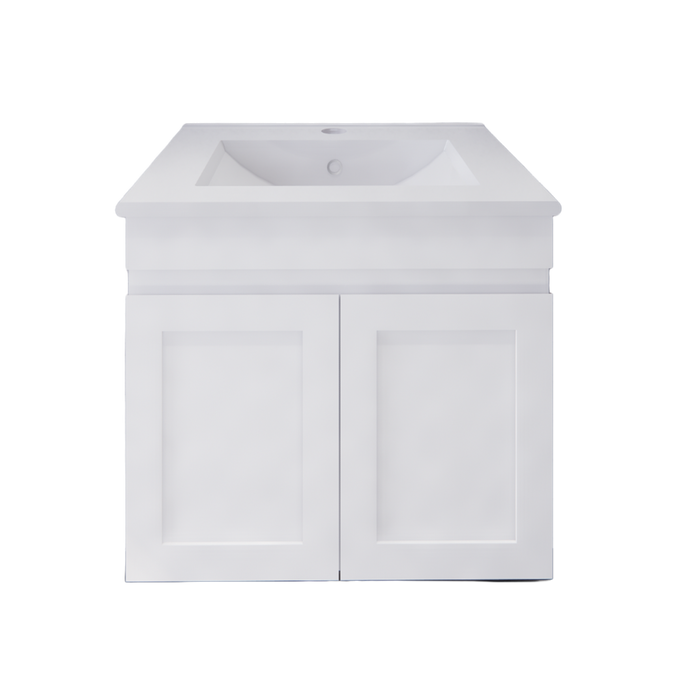 600-1200mm ABS Miami Matt White Shaker Plywood Wall Hung Vanity Cabinet - HD reno
