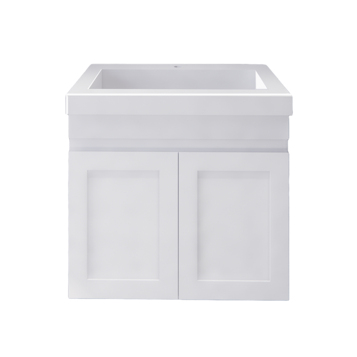 600-1200mm ABS Miami Matt White Shaker Plywood Wall Hung Vanity Cabinet - HD reno