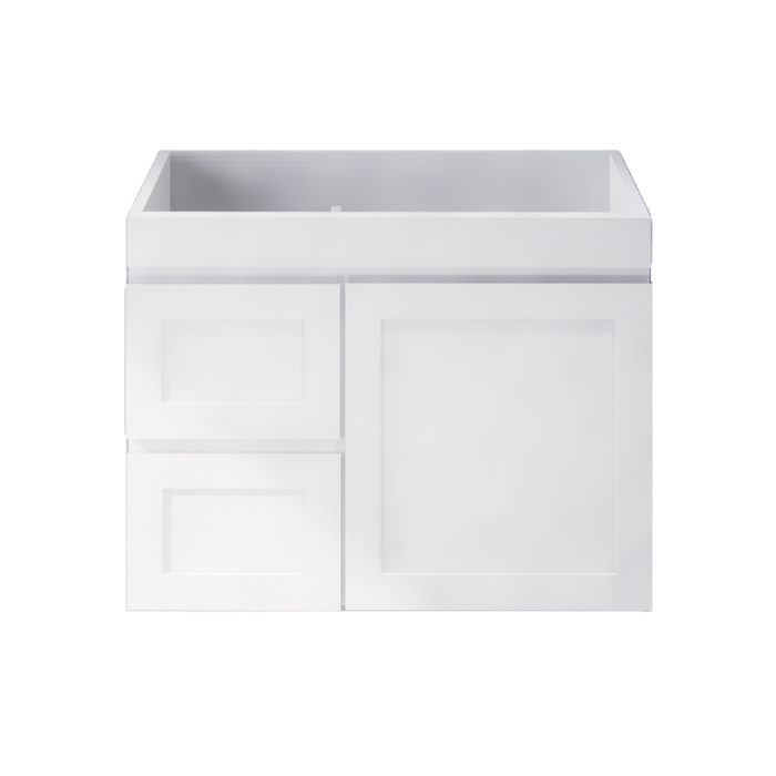 600-1200mm ABS Miami Matt White Shaker Plywood Wall Hung Vanity Cabinet - HD reno