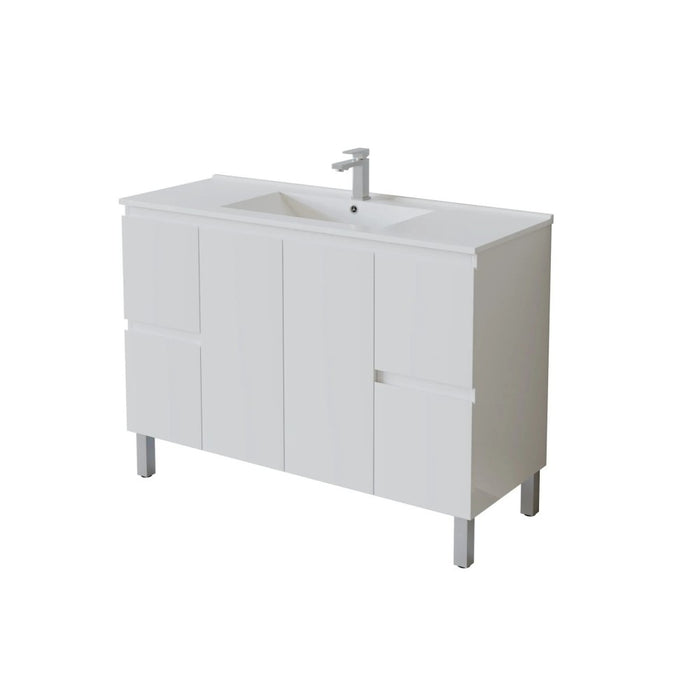600-1800*460*880mm Poseidon Nordic Gloss White Standard With Legs PVC Freestanding Vanity